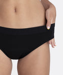 Color_Negro | Braga Menstrual Kiwitas Classic Sporty Detalle Delante